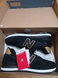 New Balance 574 ブラック/ゴールド