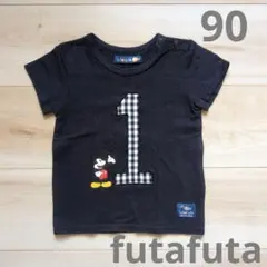 futafuta ミッキーマウス 半袖 Tシャツ 90cm ネイビー