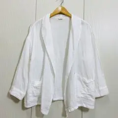 frauglatt フェリシモ ダブルガーゼ　ジャケット風カーディガン 春夏