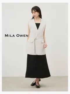 ミラオーウェン　Mila Owen ベルトセットノーカラーベスト　サイズ1