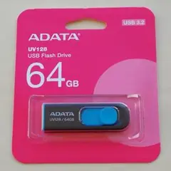 【新品】64GB　USB3　ADATA　スライド式　キャップレス