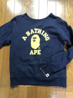 A BATHING APE アベイシングエイプ　リバーシブルトレーナースウェット ☆青山限定☆ リバーシブル BAPE 長袖スウェット a bathing ape
