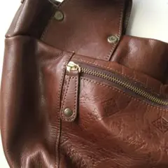 【美品】russet ラシット 型押し2WAY ショルダーバッグブラウン
