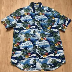 GAP ハワイアンプリント 半袖シャツ S ハイビスカス　ヤシの木　アロハシャツ