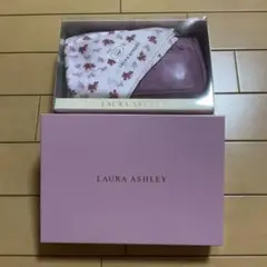LAURA ASHLEY 花柄ポーチ パープル　ハンカチセット