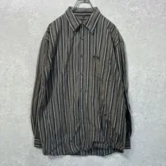 PREMIER ROLE（XL）ストライプシャツ＊胸ロゴ＊胸ポケット＊コットン