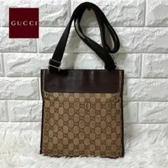 ⭐️即決価格⭐️GUCCI ショルダーバッグ　GG キャンバス　レザー