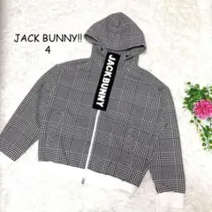3568 JACK BUNNY!!【XL】チェック柄フードジャケット　ビックロゴ