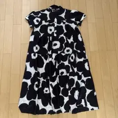 YBN 半袖花柄シャツワンピース