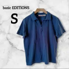 ✨１点限り✨ basic EDITIONS 半袖ポロシャツ トップス 【S】 青