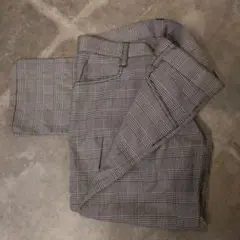 HAMNETT XL 白と黒のチェック柄パンツ
