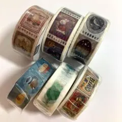 ダイソー マスキングテープ オータム 切手風 喫茶店 セリア シール キャンドゥ