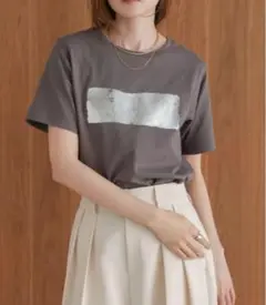 Bab ヴィンテージシルバープリントＴシャツ