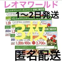香川県 レオマワールド チケット 割引券 3枚 ワイドフリーパス 匿名配送