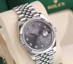 ROLEX デイトジャスト グレー ダイヤモンドインデックス