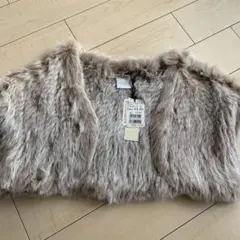 ★新品 ラビットファー ショートベスト