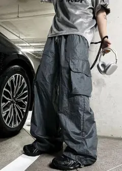 【COSYHARU】Wide Gorpcore Nylon Pants