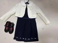 ネイビードレス・カーディガン・靴セット