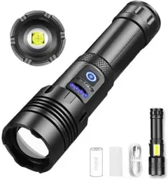 爆光XHP70チップ C440懐中電灯 大容量バッテリー USB充電式 PSE
