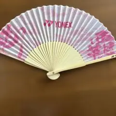 YONEX 扇子　ピンク　制覇