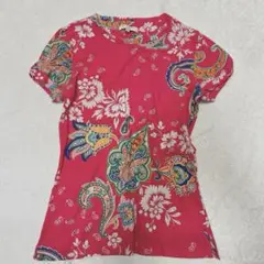 エトロ ETRO 花柄 ペイズリー カットソー ピンク系