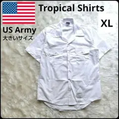 ✨大きいサイズ✨アメリカ軍★ヴィンテージ★トロピカルシャツ★ホワイト★極美品