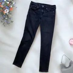 《無印良品》 ストレッチスキニーデニム 22 ブラック 快適 ワンウォッシュ