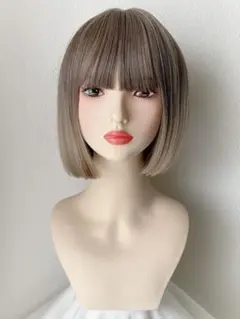 新品　フルウィッグ　ボブ　ぱっつん　グラデーション　耐熱　ウィッグ