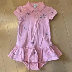 ラルフローレン　ポロシャツ　ワンピース　ピンク刺繍　18m 80㎝　パンツ付き