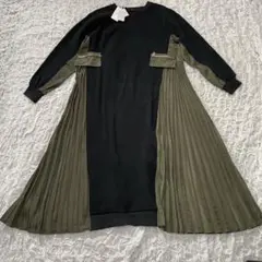 【新品タグ付き】　Cee シー　サイドプリーツバイカラー　ワンピース　　9号