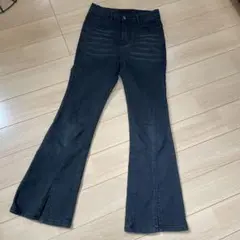 ブラックフレアパンツ サイドスリット10歳〜11歳