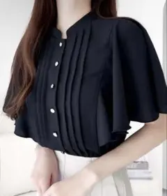 mily bilet ピンタックフレア袖　ブラウス