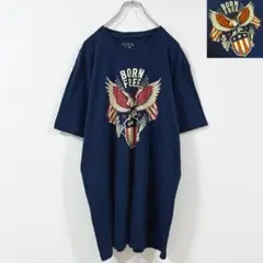 XL・US古着・イーグル・BORN FREE・オールドプリント・星条旗・Tシャツ