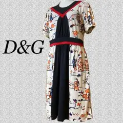 du0026g Du0026G ワンピース 奇抜 デザイン 総柄 Lサイズ テロテロ