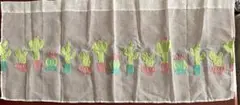 サボテン刺繍カフェカーテン 70x140cm