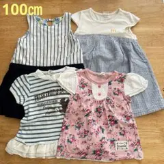 まとめ売り　100㎝　ワンピース　半袖　Tシャツ　4点