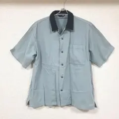 LAKOLE メンズ　 半袖シャツ 黒襟 　Mサイズ
