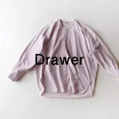 美品 ドゥロワー 4,4万 ノーカラーブラウス ボリュームスリーブ Drawer