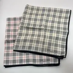 BURBERRY チェック柄ハンカチ 2枚セット　約48×48