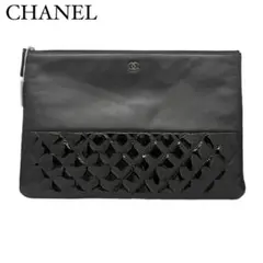 ✨美品✨ ✨CHANEL✨ クラッチバッグ レザー エナメル シール付き 紺