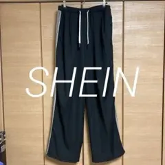 SHEIN ライントラックワイドパンツ　L