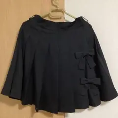 Ank Rouge フロントリボンプリーツスカート ブラック