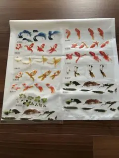 レジン　シート金魚と浮草　レジンステッカー DIY 素材　１３枚