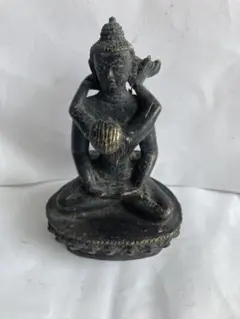 歡喜仏像置物,古銅製,時代物,骨董品,重460克。
