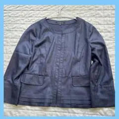 長袖ジャケット ネイビー レディース きれいめ 38サイズ 薄手 シンプル 美品