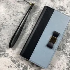 【残り3点】　新品 未使用 Androidケース ブルー PUレザー 手帳型