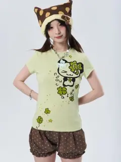 About girl平成女児　ねこクローバーtシャツ m