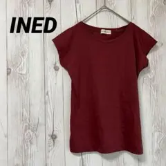 【INED】イネド　半袖　トップス　レディース　ボルドー　９サイズ　綿