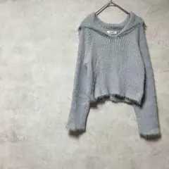 ナイスクラップ　ニット　長袖　灰色　セーラー　秋冬　セーター　フェミニン　綺麗め
