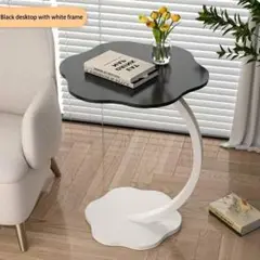 クリーム色サイドテーブル・可動式ミニシングルティアクラウドペタルコーヒーテーブル